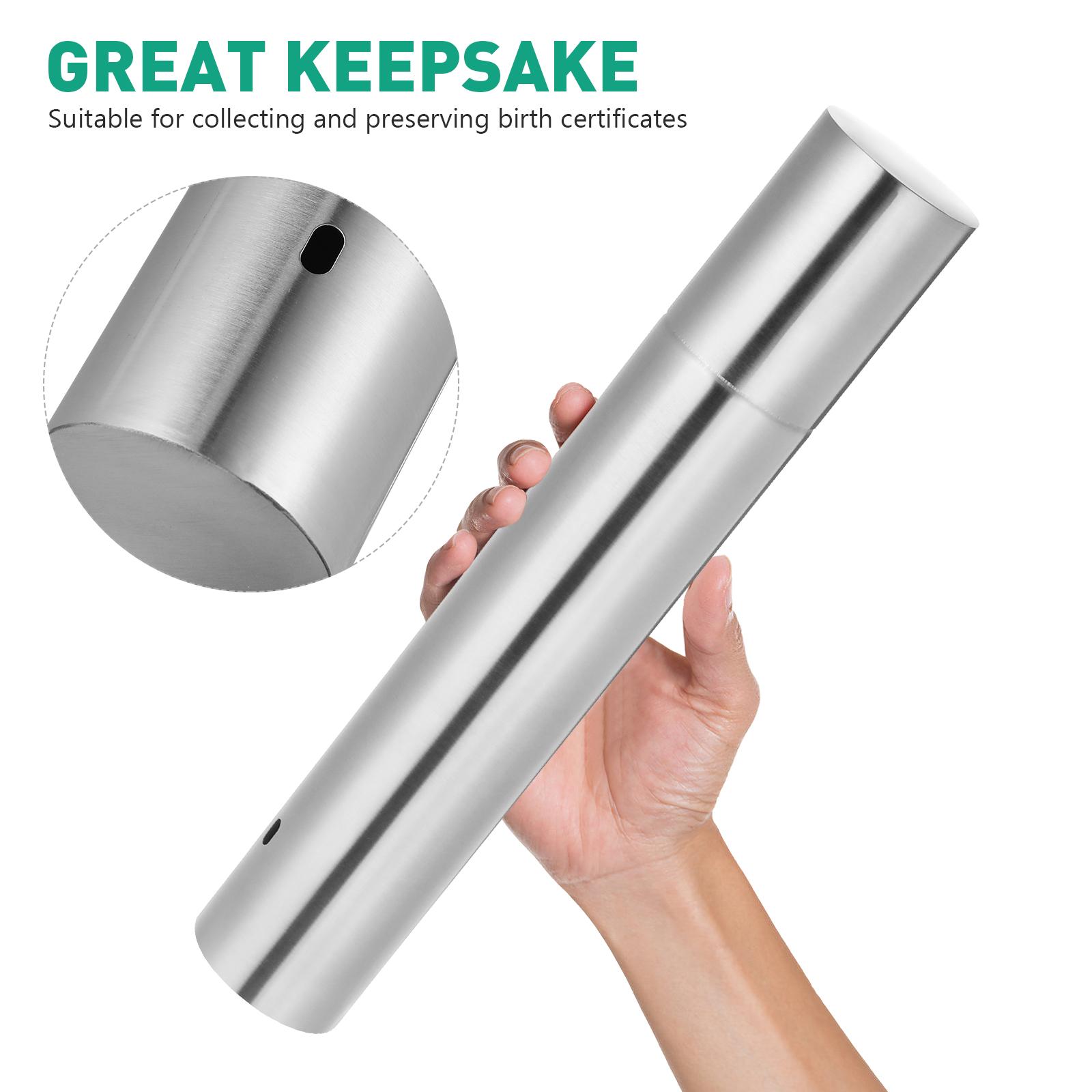 

Stainless Steel Document Tube Birth Certificate Holder Cylinder Filing Products Certificate Collection Tube Office Supplies File China Mainland