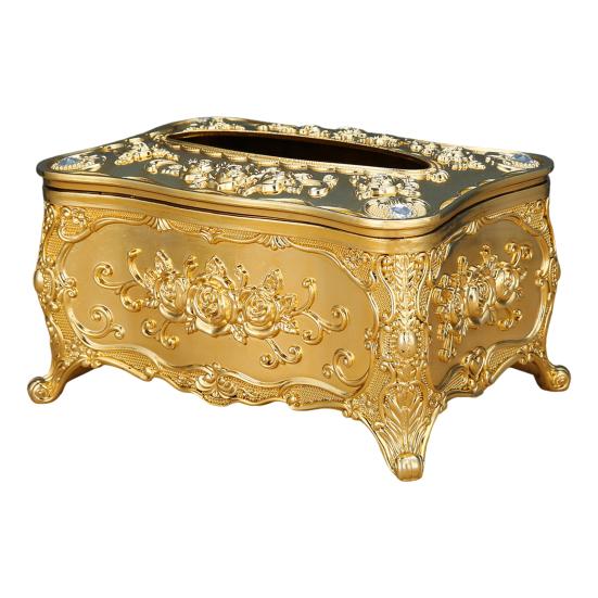 European Tissue Box Large Capacity Easy Access Tissue Box Cover Acrylic Paper Napkin Holder Luxurious Home Decoration