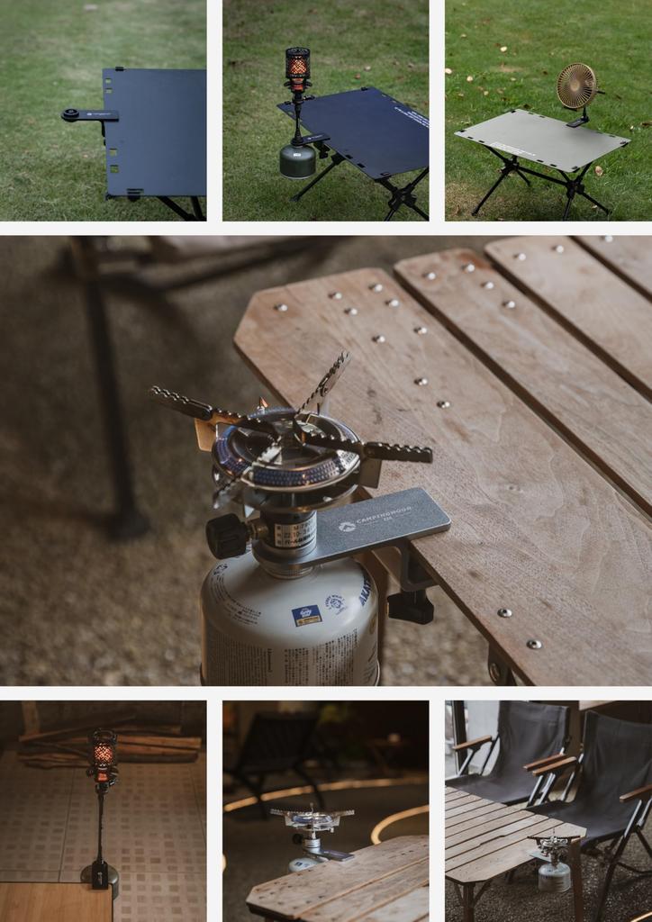 CAMPING MOON Table Clamp, Screw-in Type, for OD Cans, Lantern Pole, Hose Extension, Heat Shield, BKZ18