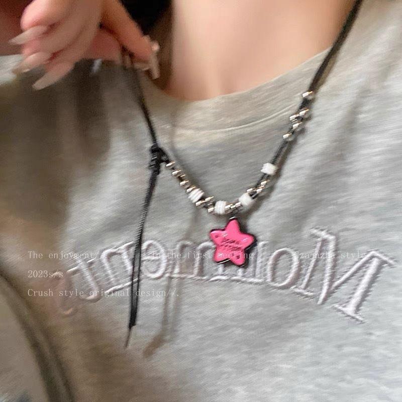 Love summer beaded light luxury niche necklace women's new collarbone chain premium neck chain accessories women