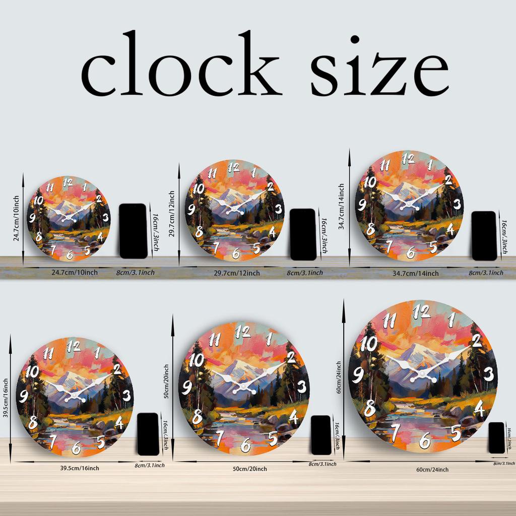 Impressionist Premium-Quality Oil Premium-Quality Painting Premium-Quality Landscape First-Class Wooden Top-Grade Wall First-Class Clock 10-16Inch