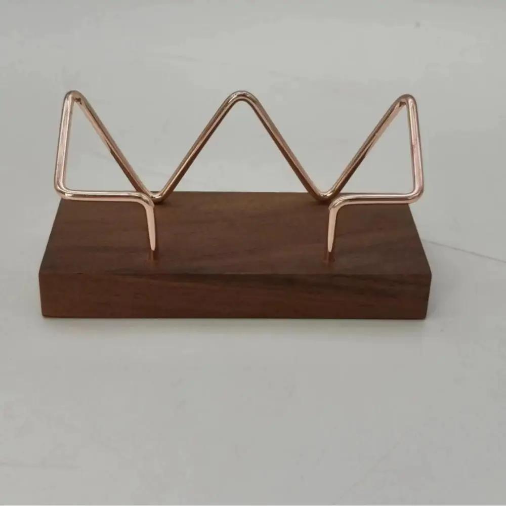 Solid Wood Desktop Business Card Display Stand Memo Holder Storage Box Beech Wood Card Organizer For Office