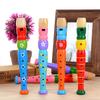 1 Pc Random Small Wooden Colorful Piccolo Flute for Kids Learning Rhythm Musical Instrument Early Education Music Sound Toys for Kids