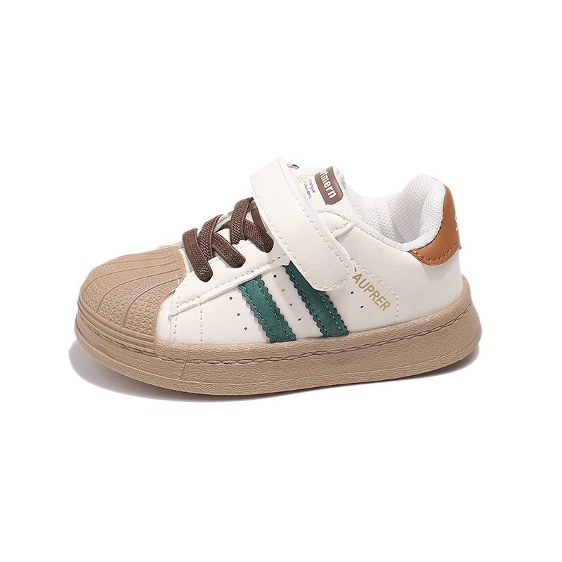 Kids' Sneakers, Minimalist Unisex Baby Soft-Sole Anti-Slip Shell-Toe Shoes, Children's Casual Shoes & White Flats.