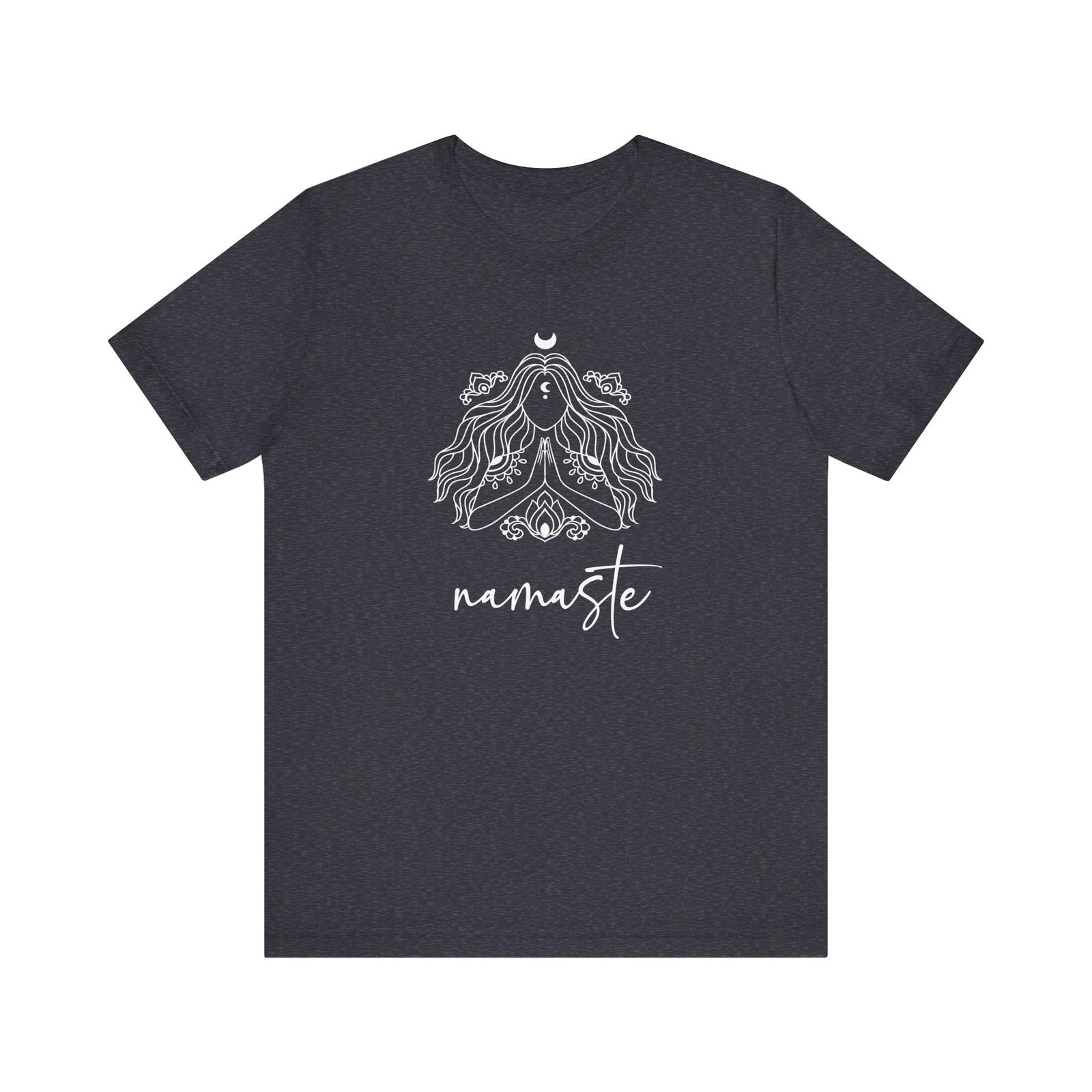 Namaste Meditation Unisex Tee Shirt, Yoga Hippy Boho Gift, Mystical Goddess Top S разноцветный