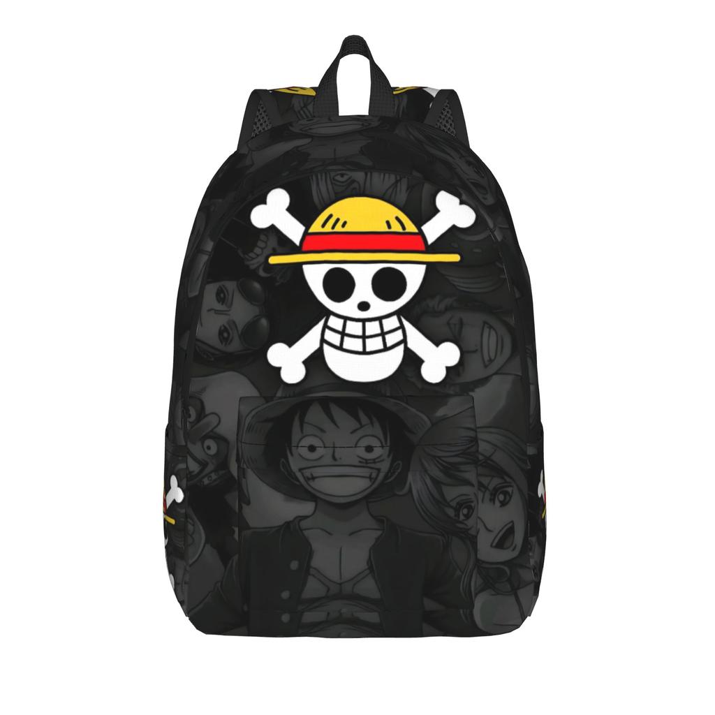 One Piece Monkey D Luffy Skull Backpack for Men Women Fashion High School Work Daypack Anime Laptop Shoulder Bag Outdoor