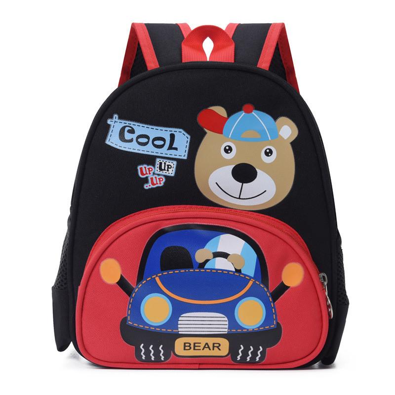 Cute Breathable Cartoon Double Shoulder Bag For Kids Comfortable Oxford Fabric