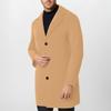 Trench Coat Men Wool Blend Coat Notched Collar Single Breasted Overcoat Business Casual Winter Jacket With Pockets