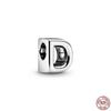 100 %Genuine 925 Sterling Silver Pendant Commemorative Letter A -Z Series Beading Original Panjia Charm Bracelet Jewelry