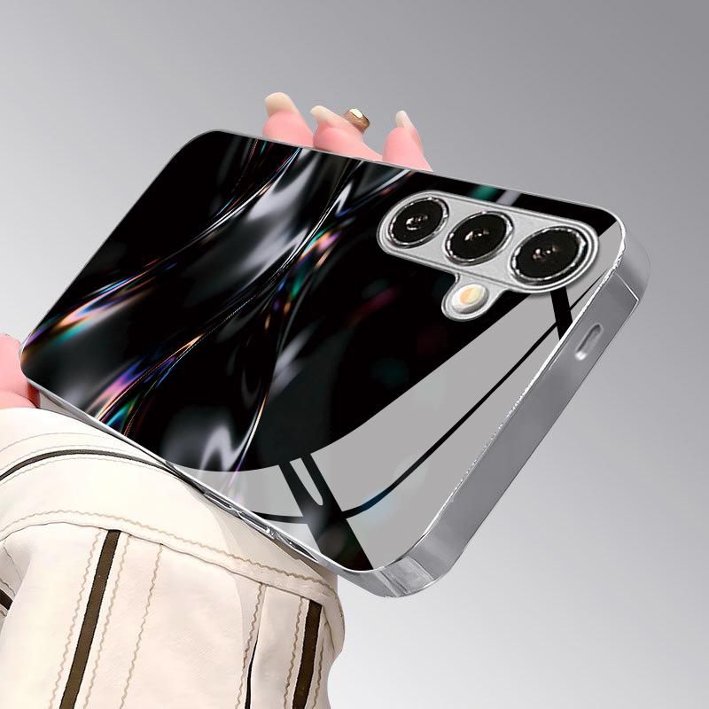 Holographic Curved Shadow Pattern 2D Phone Case for Samsung S26 S25 S24 S23 S22 S21 S20 A56 A36 A16 - Glass Protective Cover