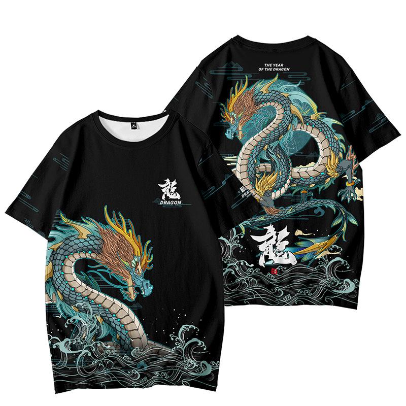 Men's T-Shirt Fashion  Animal Dragon Pattern Clothing Printed Outdoor Daily Short Sleeve