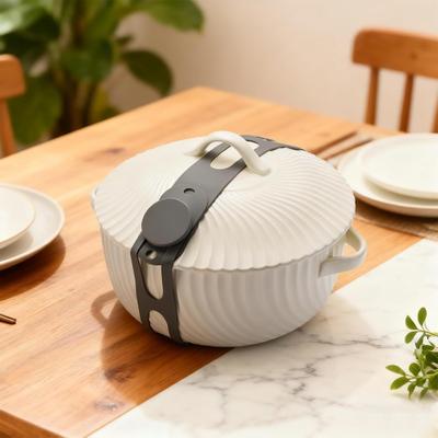 3/4Pcs Pot Silicone Self-Locking Dishwasher Safe Bands Stretchable Lid Strap Adjustable BPA-Free Lid Securing Band