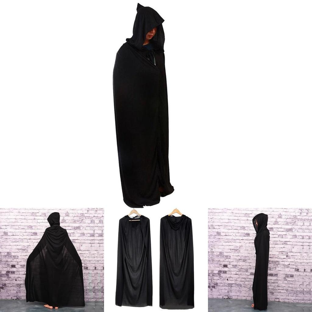 High-quality Halloween Cloak Cosplay Vampire Witch Wizard Robe Party Adult Children Black Cloak Cape