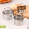 3Pcs/Set Round Biscuit Cutter With Handle Diy Stainless Steel Round Circle Doughnut Cutter Baking Molds 3 Size Baking Tool