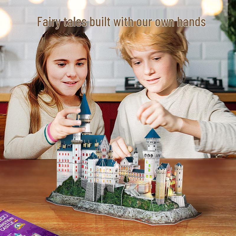 

Lego LED Neuschwanstein Castle 3D Puzzle Model for Kids – Creative DIY Gift