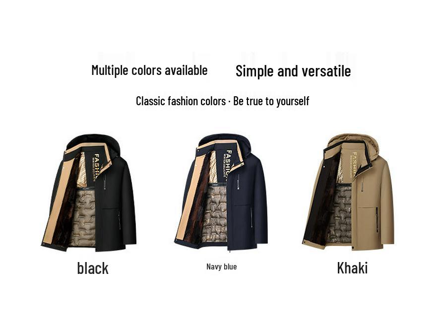 Men's Winter Cotton Padded Jacket for Middle-aged & Elderly - Warm Grandpa Coat