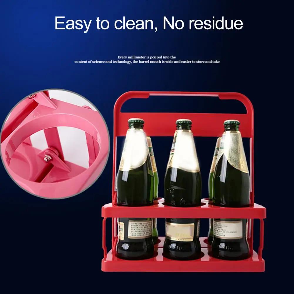 Wine Basket 6 Pack Half Dozen Foldable Wine Bottle Rack Shatterproof Portable KTV Handheld Beer Rack For Bar Knife holder kitch