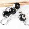 25mm Svart No 8 Biljard Nyckelring Mini Ball Pendant Nyckelring Resin Nyckelring Bar Bordsdekoration Smycken Spel Souvenir Present