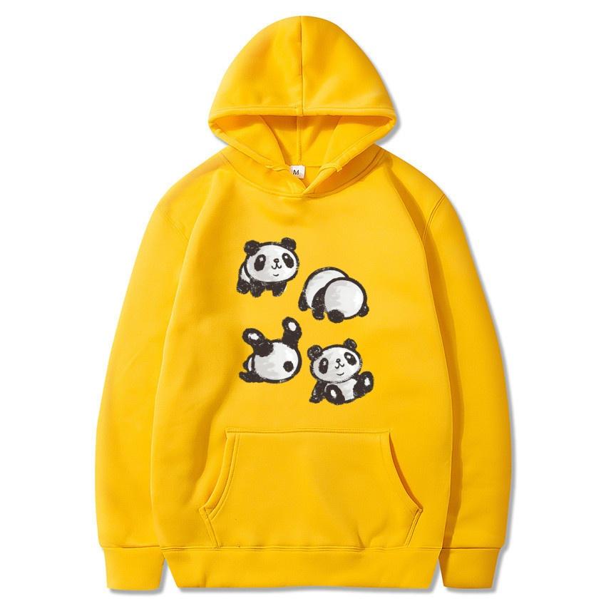 Autumn and Winter Chinese Panda Cartoon Printed Hoodie Classic Style College Style Men's and Women's Hoodies Daily Warm