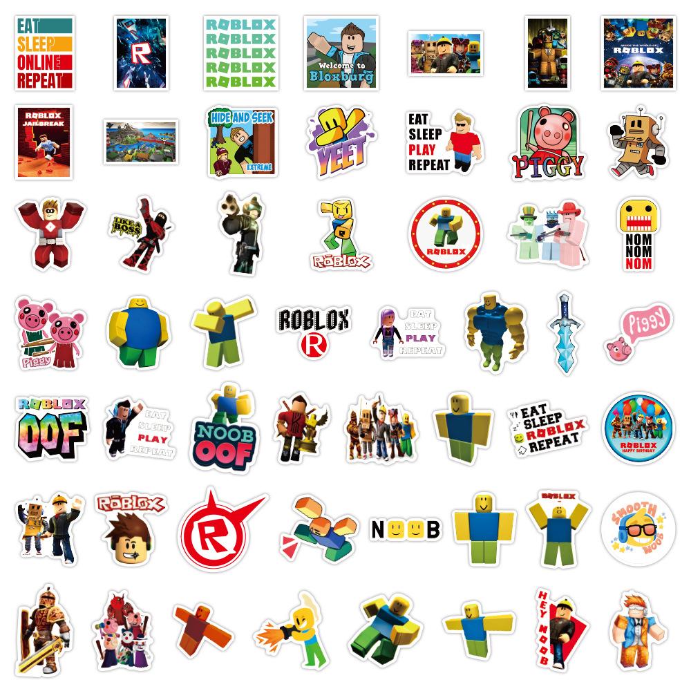 Roblox Stickers 60 Pcs Cartoon Game Character Waterproof Vinyl Decals For Car Skateboard Luggage Laptop Notebook Kids Game Fans