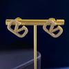 Korean Luxury Diamond Hollow "V" Earrings - Chic Feminine Fashion