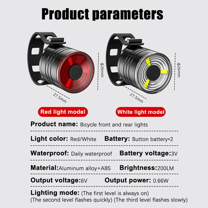 Fahrrad Rücklichter Aluminiumlegierung Helmlichter Nachtfahrt Warnlichter Mountainbike Led Frontlichter Rücklichter