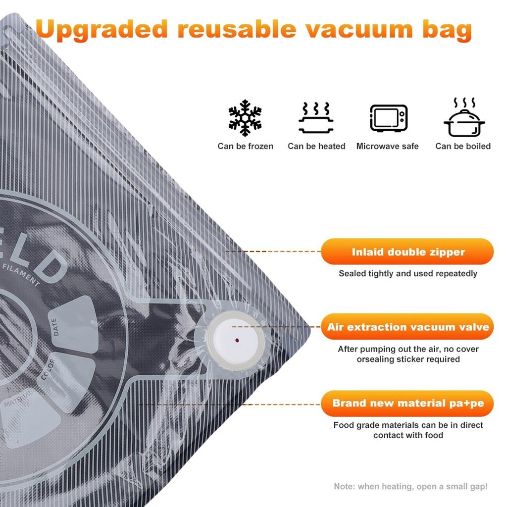 30 Pcs Filament Vacuum Storage Bag with USB Electric Pump 12.6x13.4in Light Proof 3D Printer Filament Storage Bags