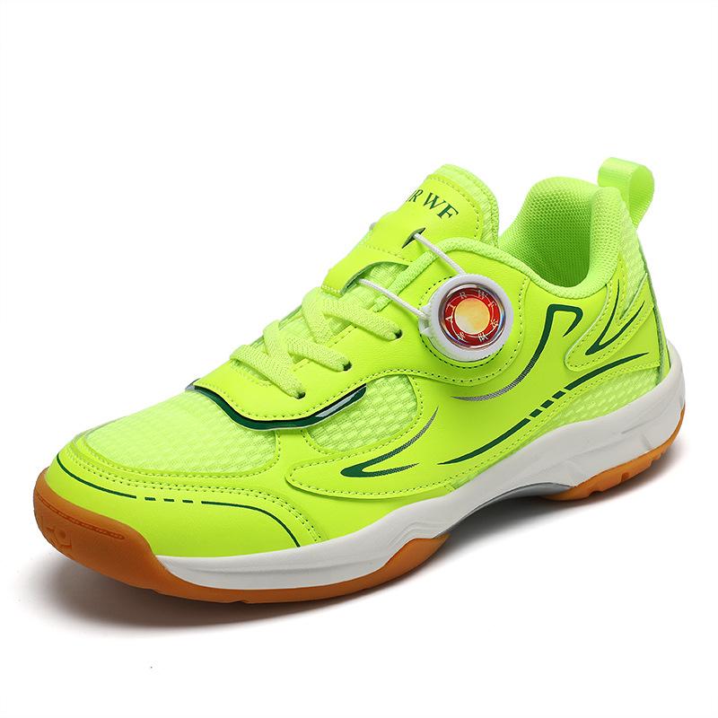 Children's professional badminton shoes rotating buckle boys breathable tennis shoes girls non-slip lightweight sports shoes