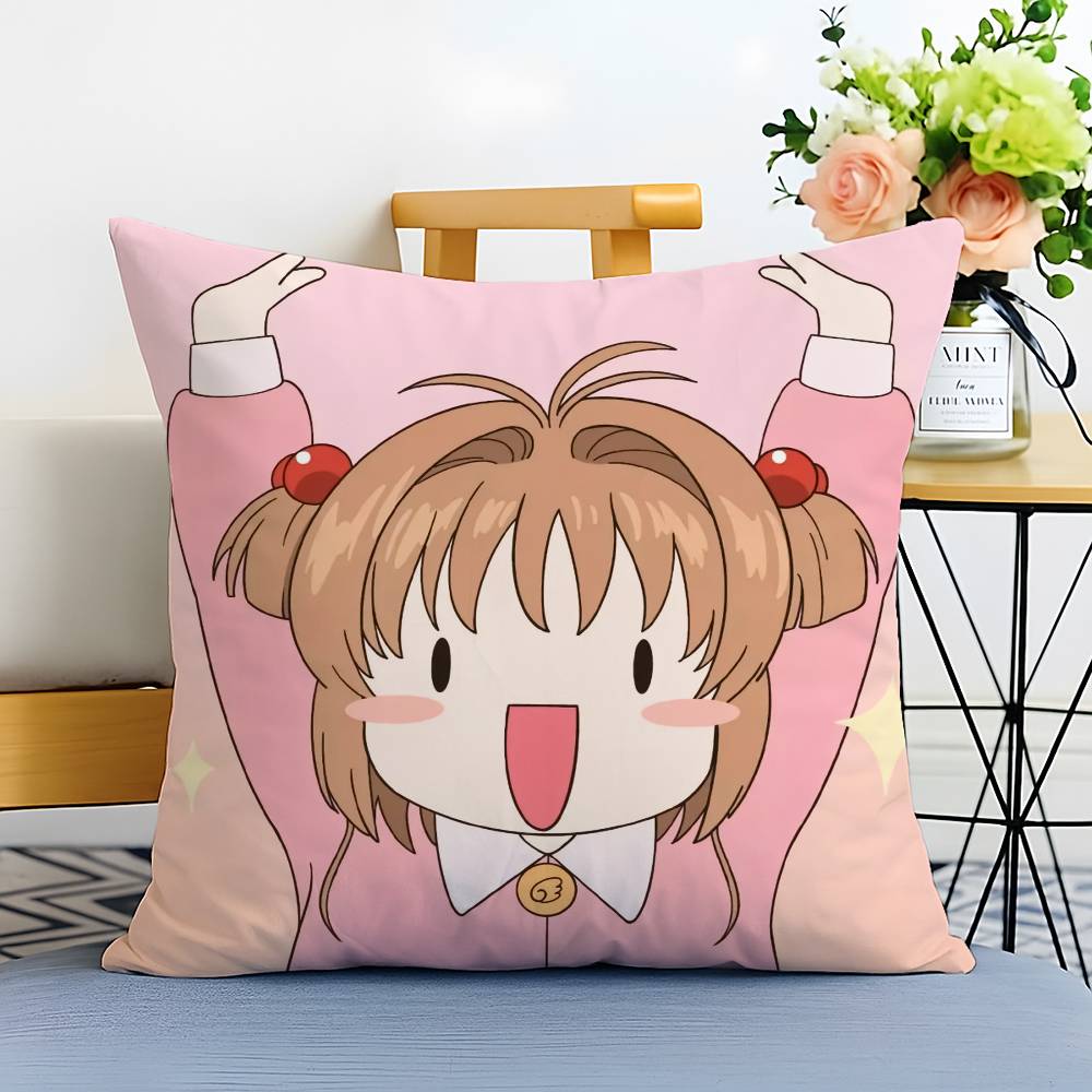 Anime C-Cardcaptor Sakura-MT Cartoon Pillow Case Printed Brushed Fleece Pillow Baby Skin-Touch Eco-Friendly Dye-Sublimat