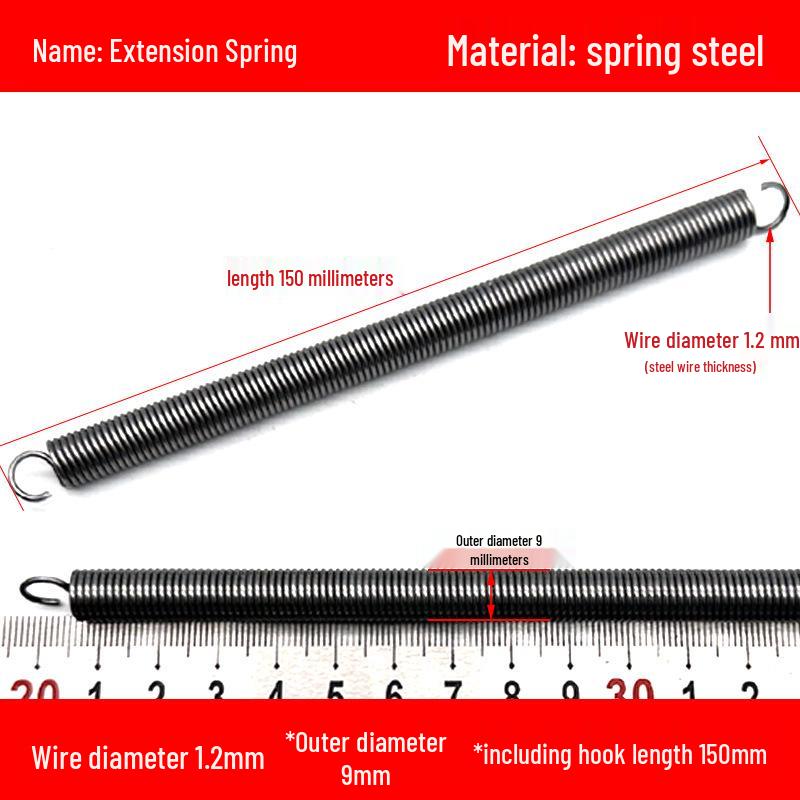 1.2mm Wire Extension Spring with Hook - Soft Tensile Force Spring Accessory