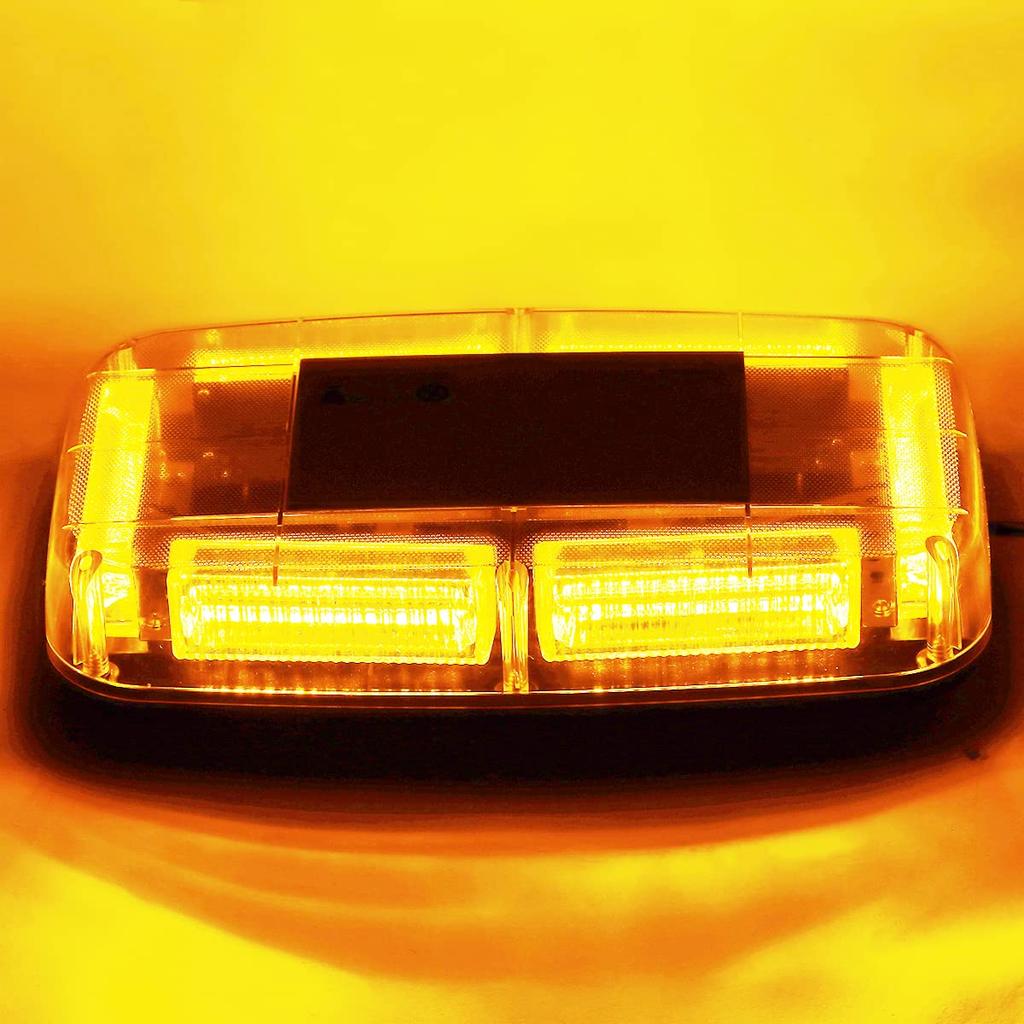 Marchfa Rotating Flashing LED Warning 48 High Yellow Beacon, Beacon, Light, Waterproof, 12-24V Compatible, LEDs, Visibility, Magnetic,