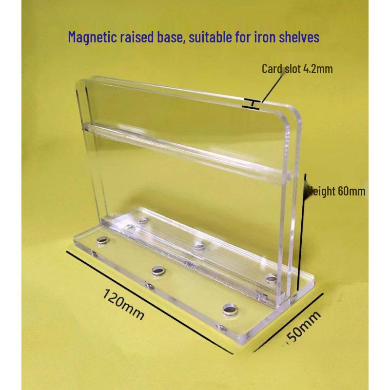 Acrylic Magnetic Clip for Signs - Transparent Plastic Snap Holder for Shelves