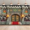 A Polyester Background for the Castle Entrance  a Medieval Wall Hanging for Home  Room and Party Decoration
