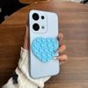 Heart Shape Suction Cup Phone Case for OPPO Reno13 5G Semi Transparent Matte Shockproof Soft TPU Cover