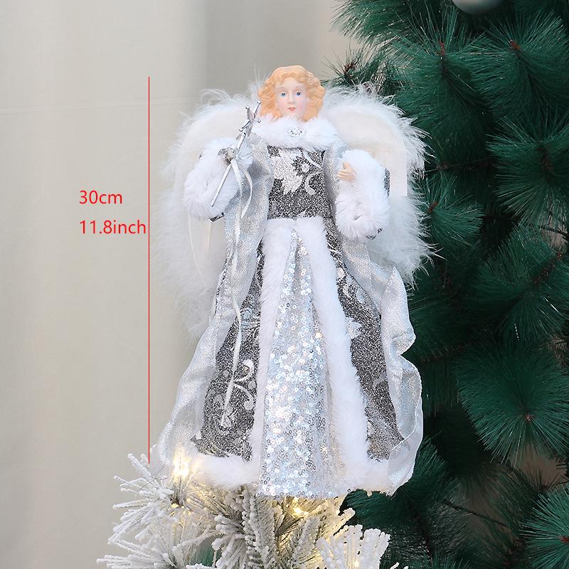 Baiyang Christmas Angel Wings Tree Topper Star Decoration