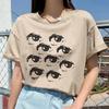 Eyes Graphic Tees Egirl Grunge Aesthetic Printed Women Y2k T Shirt Vintage Streetwear Tops Hipsters Cute Fashion Female Clothing