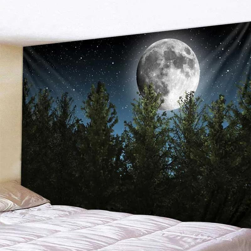 Background decoration tropical plant tapestry aerial palm tree wall hanging Nordic ins home living room bedroom fabric painting