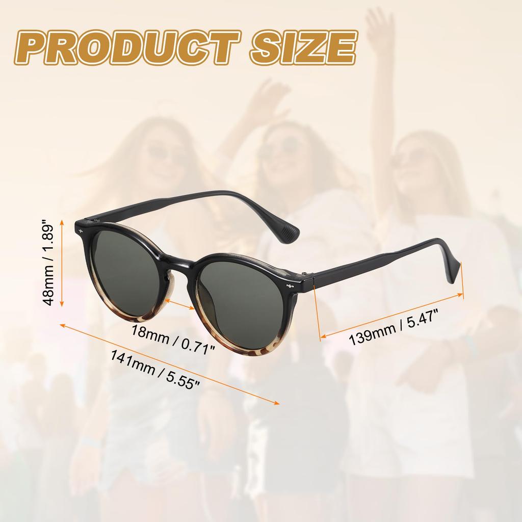 Square Polarized Retro Coffee Yellow [uxcell] Sunglasses, Trend, Unisex, (Green Lens)