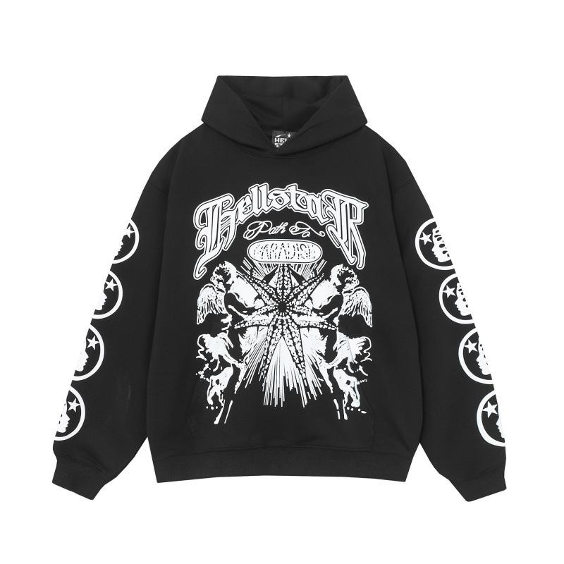 Unisex Retro Distressed Print Hoodie - Herbst/Winter Mode