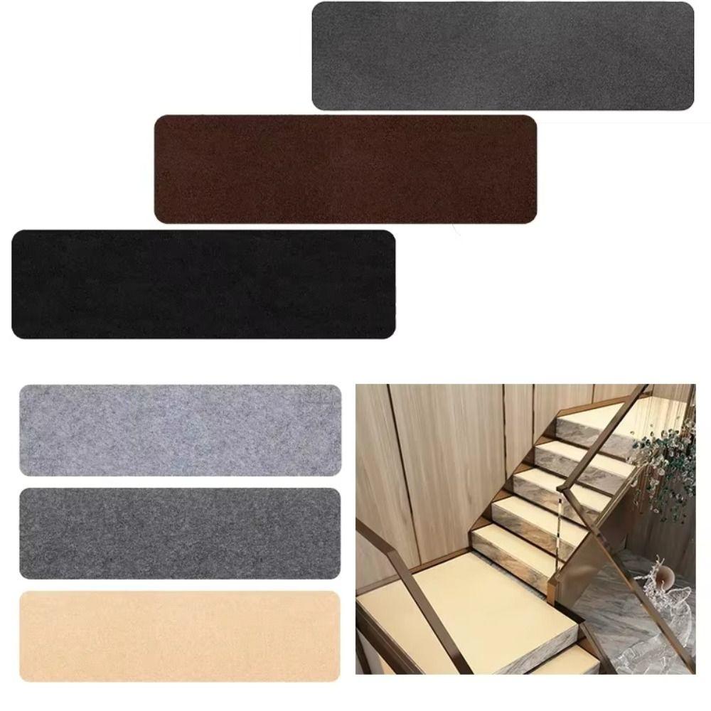 

New 76X20cm Staircase Mat Self-adhesive Safety Stair Tread Carpet Mat Soft Stripe Non-Slip Protection Cover Pads Home Decor чорний