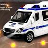 1:32 Hospital Rescue Ambulance Police Diecast Car Model with Pull Back Sound Light Toys Gifts BoysToy Car Gift for Kids