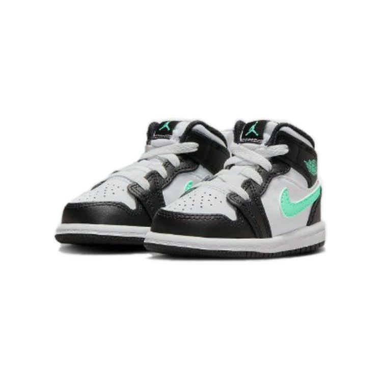 Air Jordan 1 Mid TD Green Glow Baby Sneakers Black White DQ8425-103