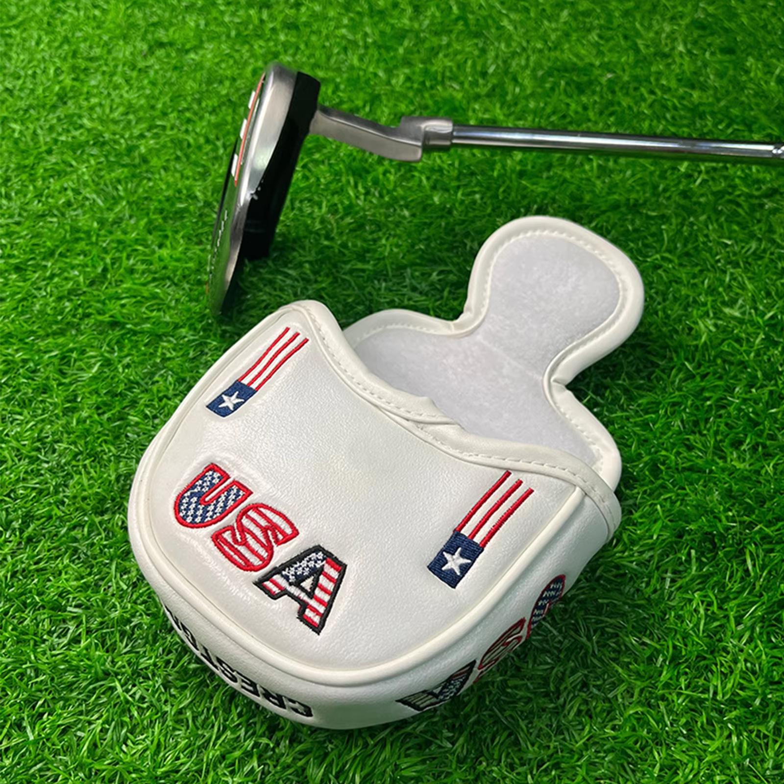 

Magnetic Golf Putter Cover Golf Club Head Cover Soft Golf Putter Protector Cover Golf Club Protective Cover Rod Sleeve One Size белый