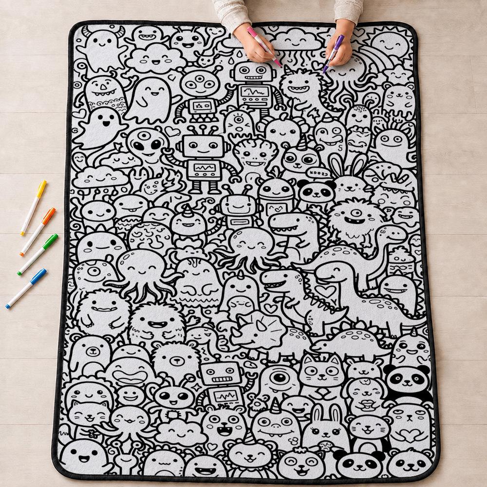 Cross-stitch DIY Fun Graffiti Blanket – Hand-painted Coloring Gift Blanket