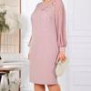 Women's Bohemian Midi Dress Plus Size Loose Fit Elegant A-line Prom Dress Solid Color Print Pullover Dress for Wedding Office Daily Life Party