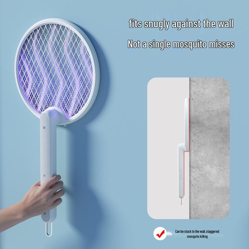 USB Rechargeable Foldable Mosquito Killer Lamp with Swatter & Rotating Wall Mount