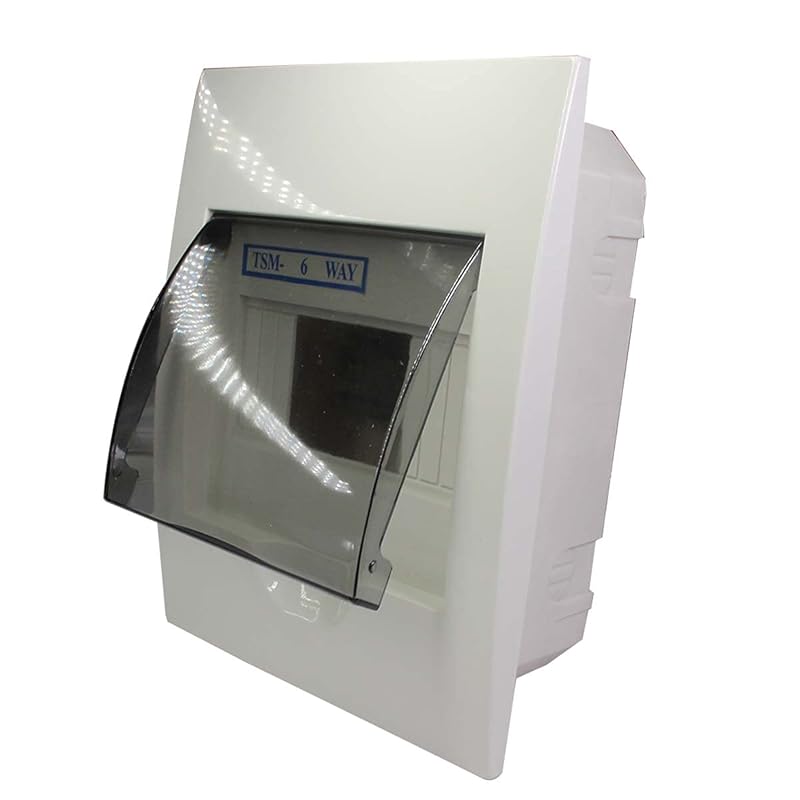 Fielect Circuit Breaker Box 5 Ways Distribution Protection Box ABS Plastic Transparent Cover Waterproof Distribution Box IP65, for Indoor Wall