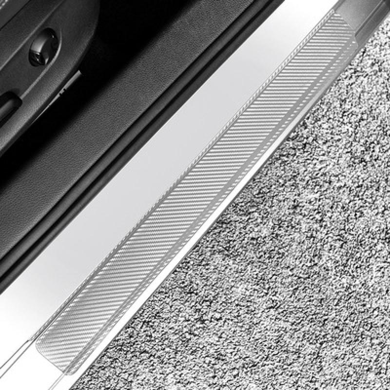 

4 шт., противоударная наклейка на порог автомобиля, 3D защита порога двери автомобиля, защита от царапин, углеродное волокно, авто дверь серебряный