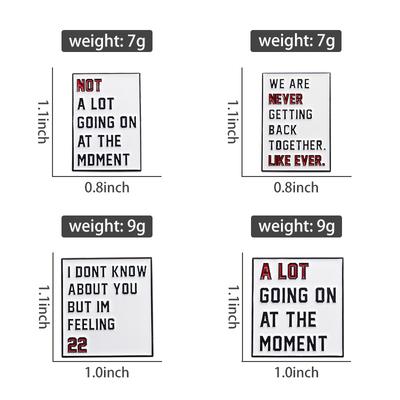 Quotes Enamel Pins Custom WE ARE NEVER GETTING BACK TOGETHER Brooches Lapel Badges Funny Jewelry Gift for Kids Friends