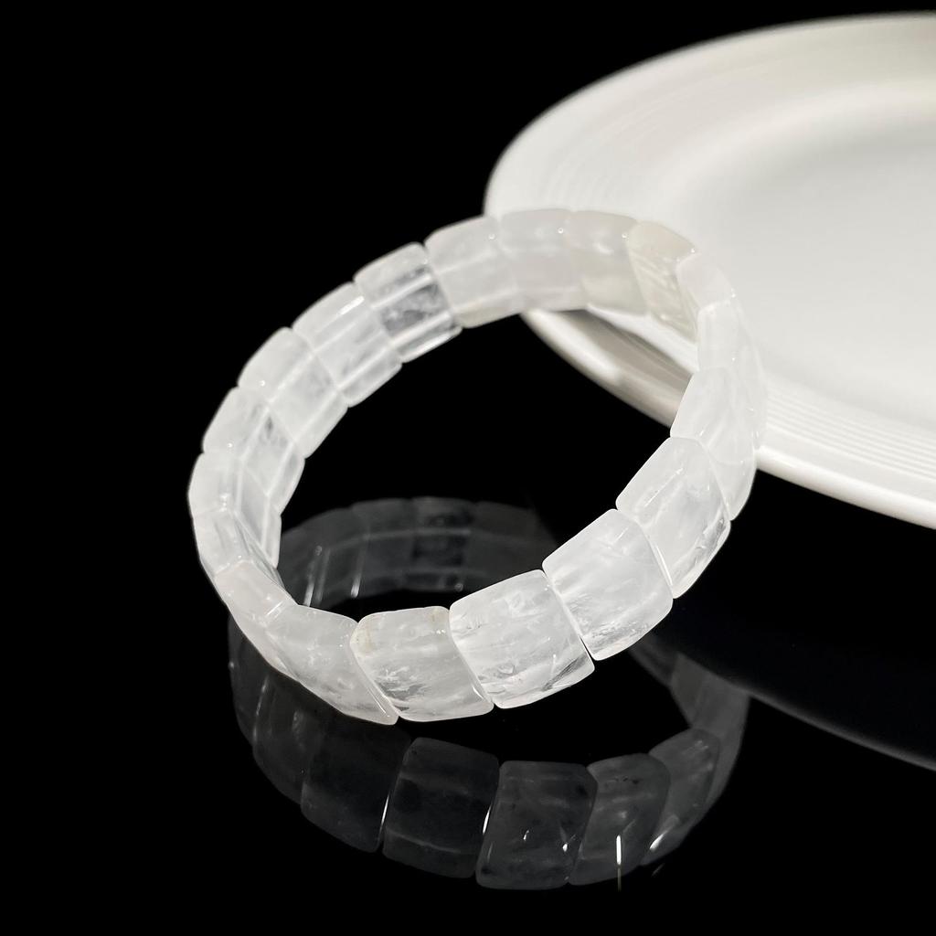Bracciale Quadrato in Cristallo Bianco Naturale Jingxi Ji